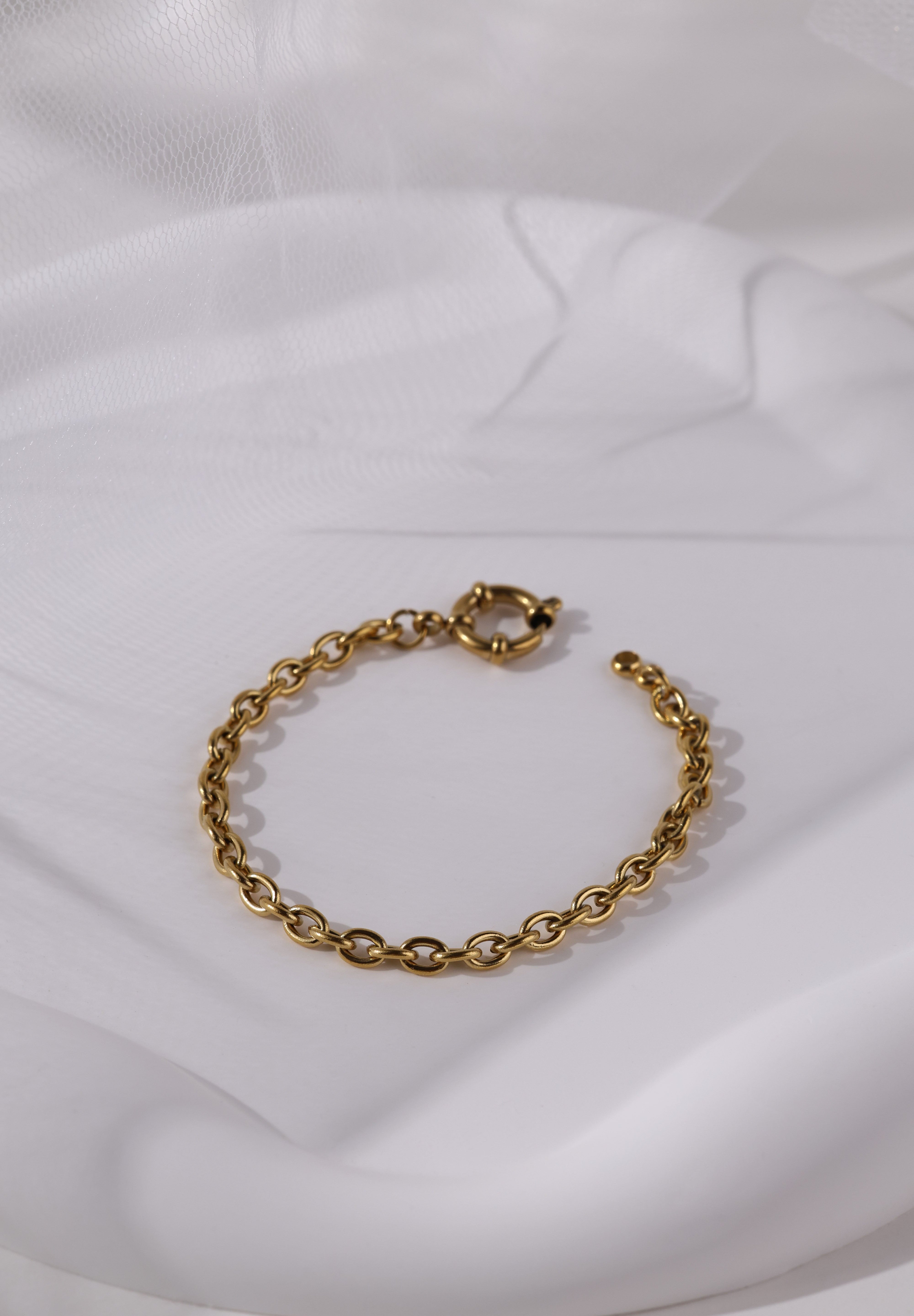 Rosetta Bold Gold Chain Bracelet - Stainless Steel