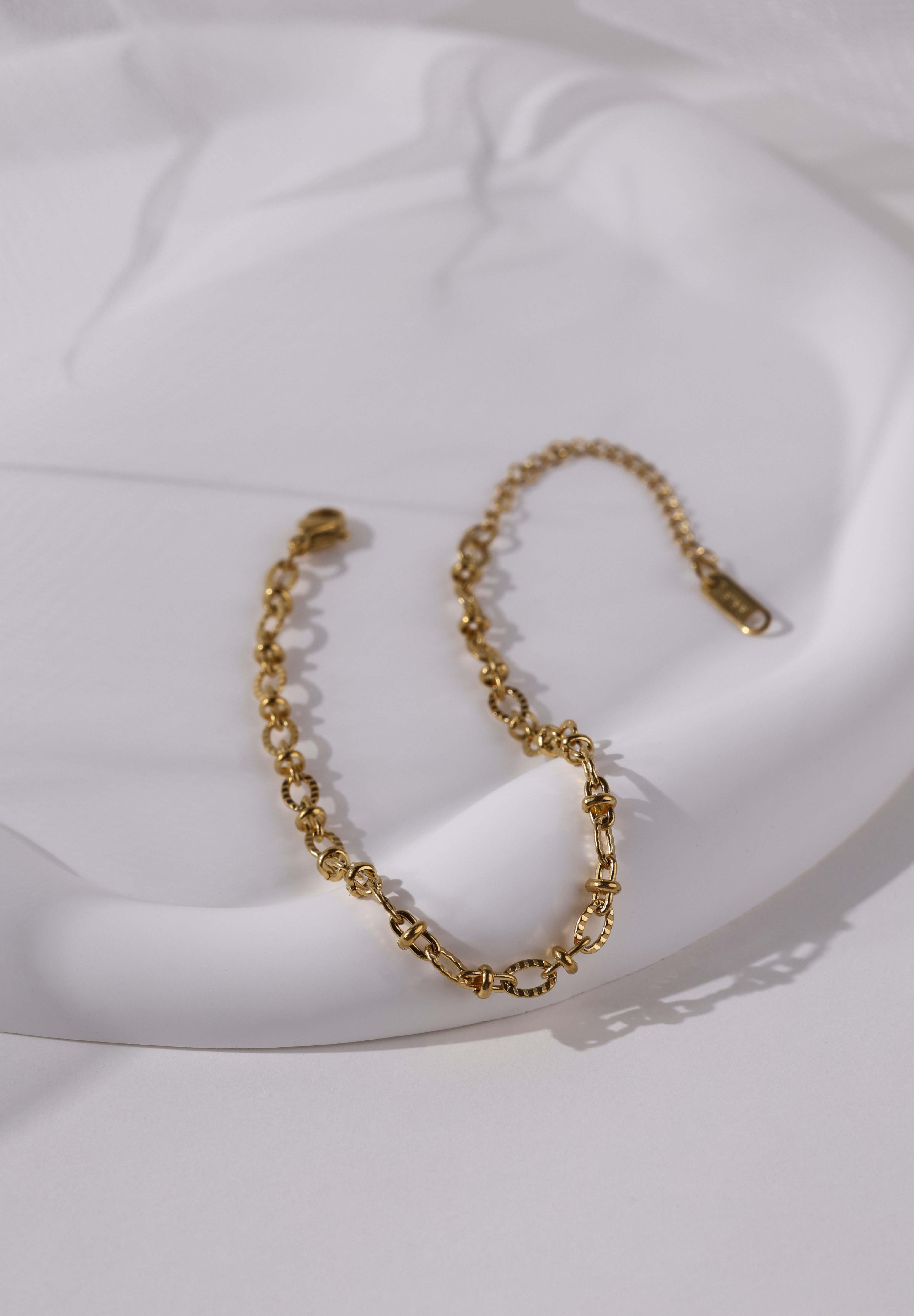 Elowen's Whisper Gold Chain Bracelet - Stainless Steel