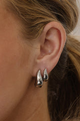 Willow Twist Silver Hoop