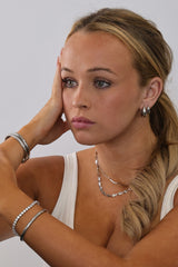 Willow Twist Silver Hoop