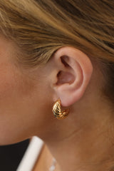 Croissant C-Shaped Gold Earrings