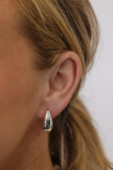 Silver Chunky Waterdrop Earrings