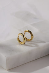Hammered Gold Hoop Earrings