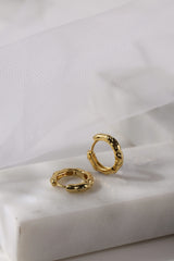 Hammered Gold Hoop Earrings