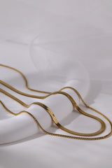 2 Layered Snake Chain Necklace - Stainless Steel
