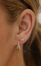 Amore Twisted CZ Hoop GOLD - Sterling Silver