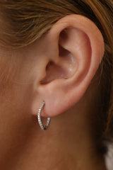 Amore Twisted CZ Hoop SILVER