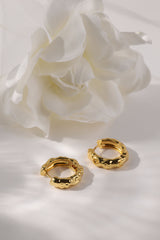 Big Hammered Gold Hoop Earrings