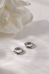 Hammered Silver Hoop Earrings