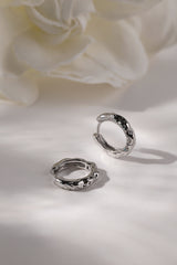 Hammered Silver Hoop Earrings