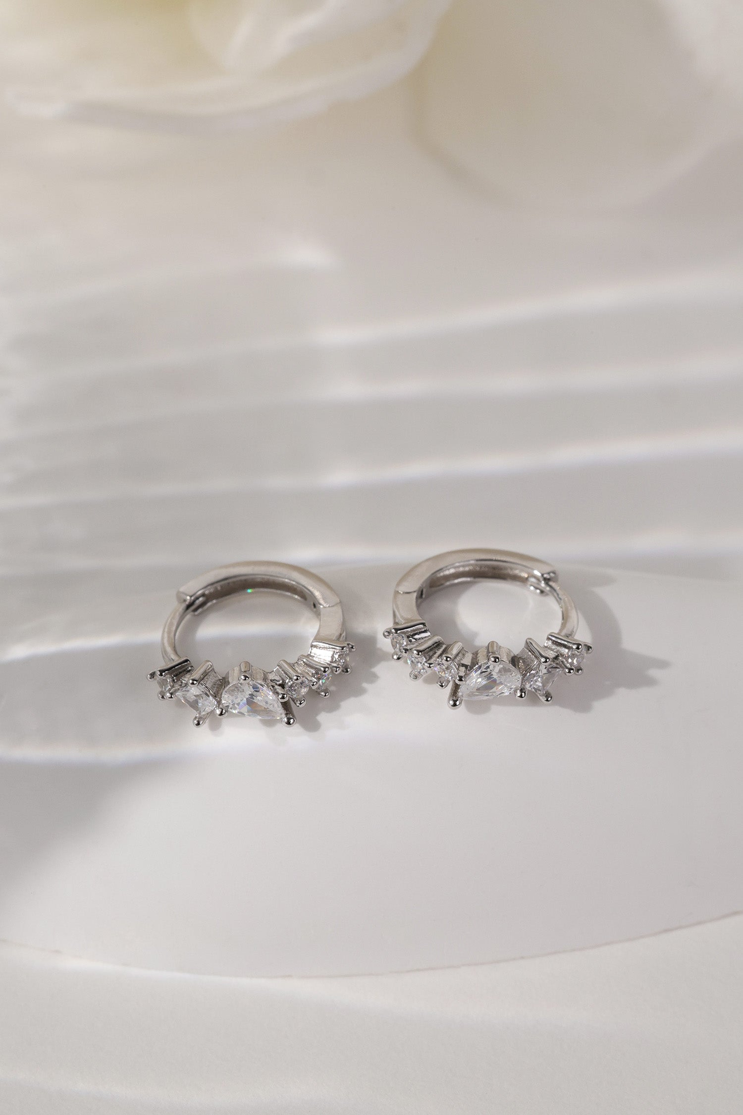 Charlotte Huggie Hoop Earrings SILVER