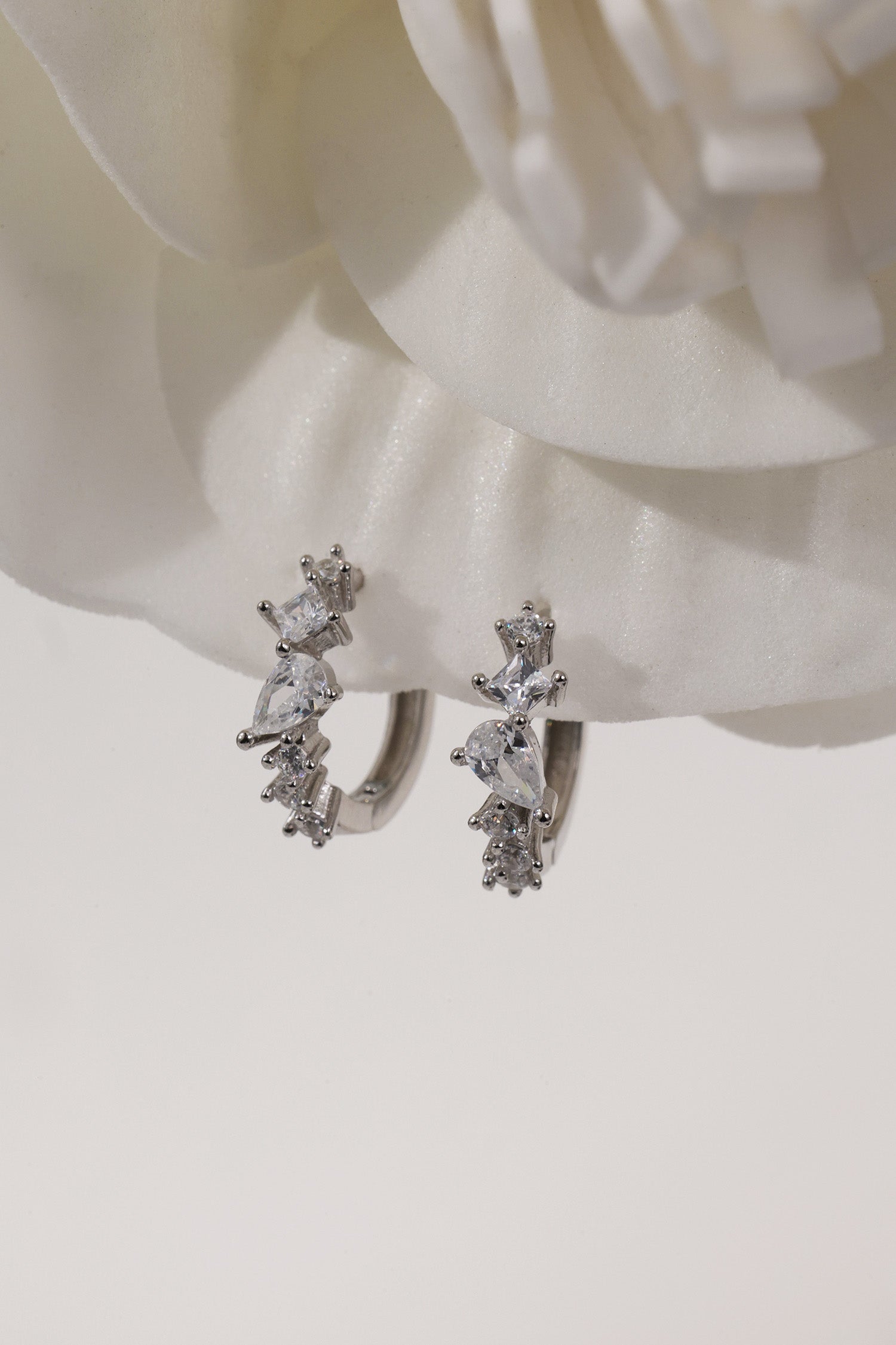 Charlotte Huggie Hoop Earrings SILVER