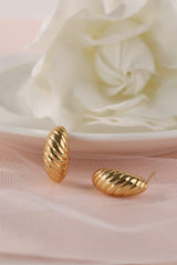 Croissant C-Shaped Gold Earrings