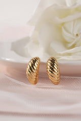 Croissant C-Shaped Gold Earrings