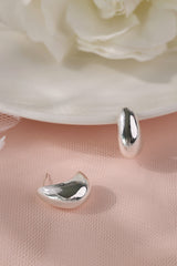 Silver Cresent Stud Earrings