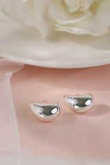 Silver Cresent Stud Earrings