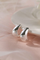 Silver Cresent Stud Earrings