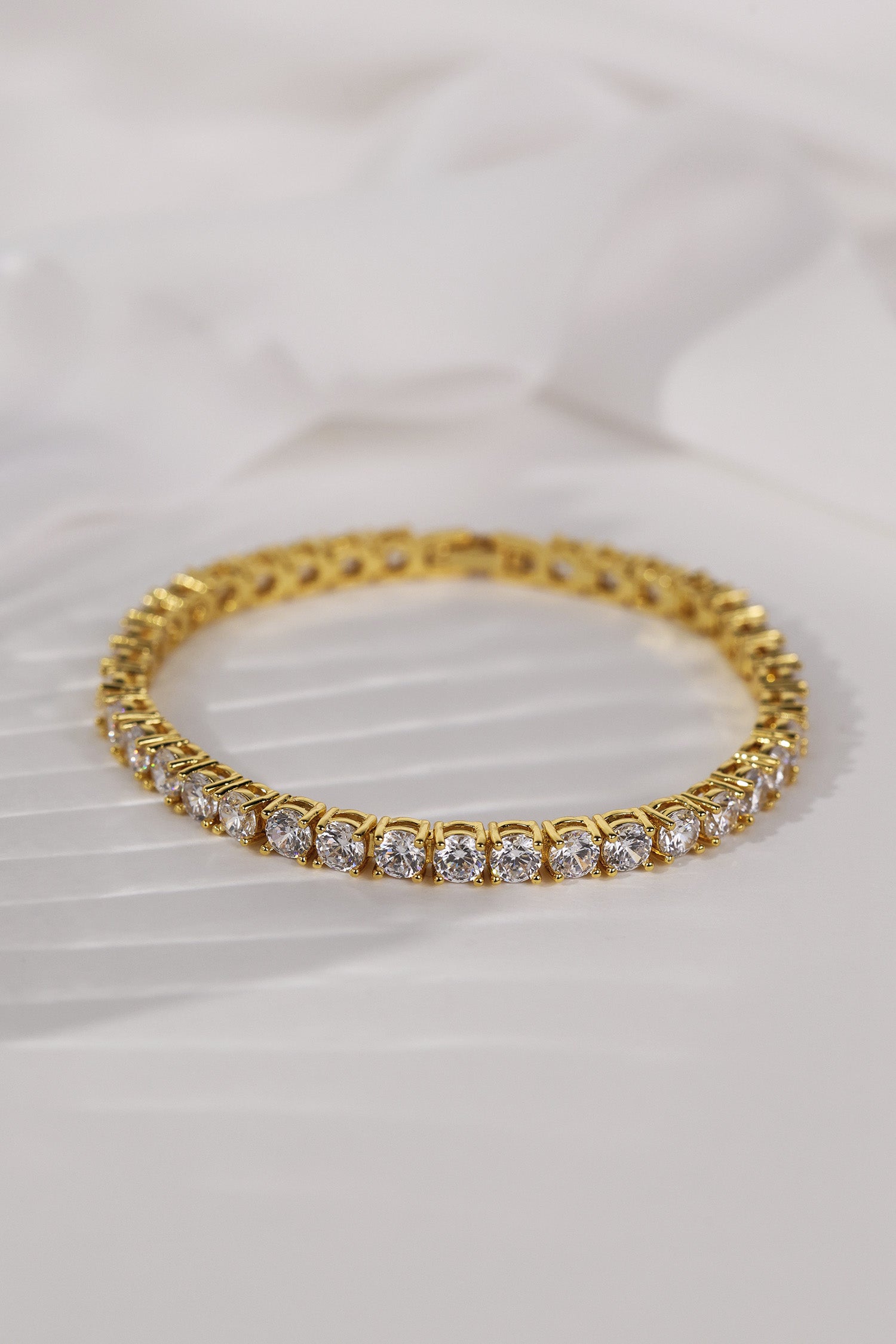 Lanette Diamond CZ Tennis Bracelet Gold