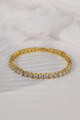 Lanette Diamond CZ Tennis Bracelet Gold