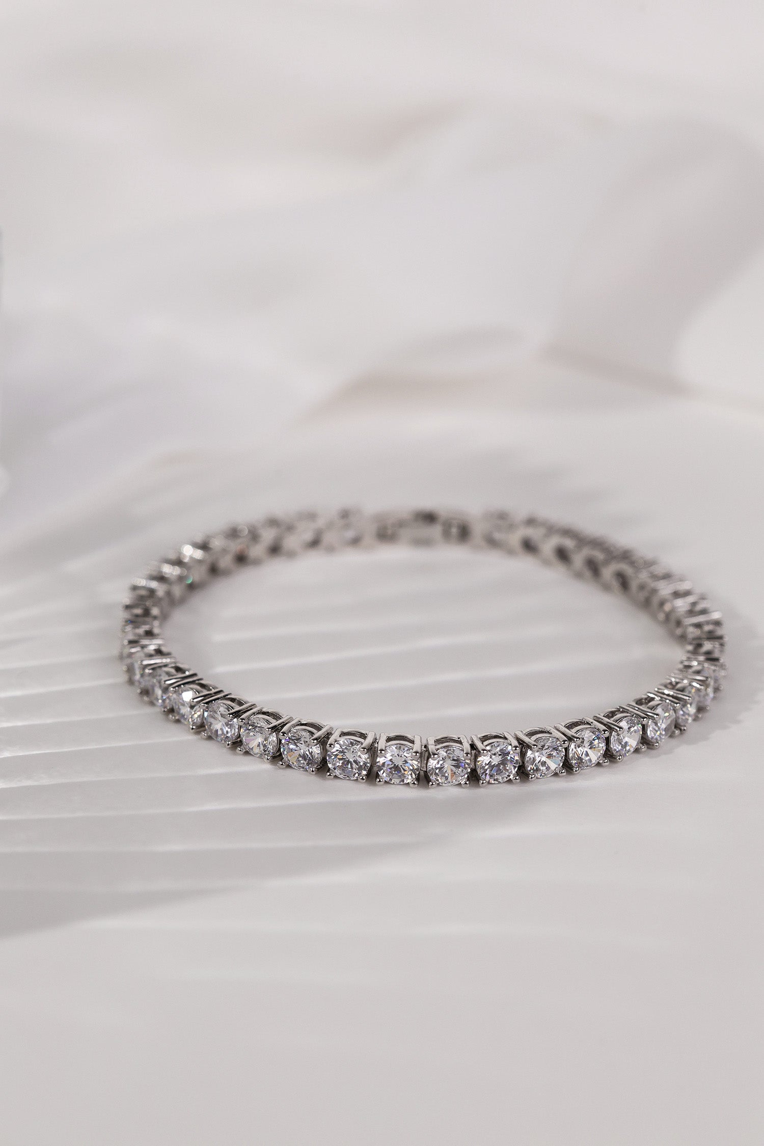 Lanette Diamond CZ Tennis Bracelet Silver