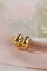 Gold Cresent Stud Earrings