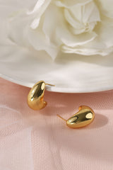 Gold Cresent Stud Earrings