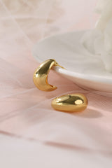 Gold Cresent Stud Earrings