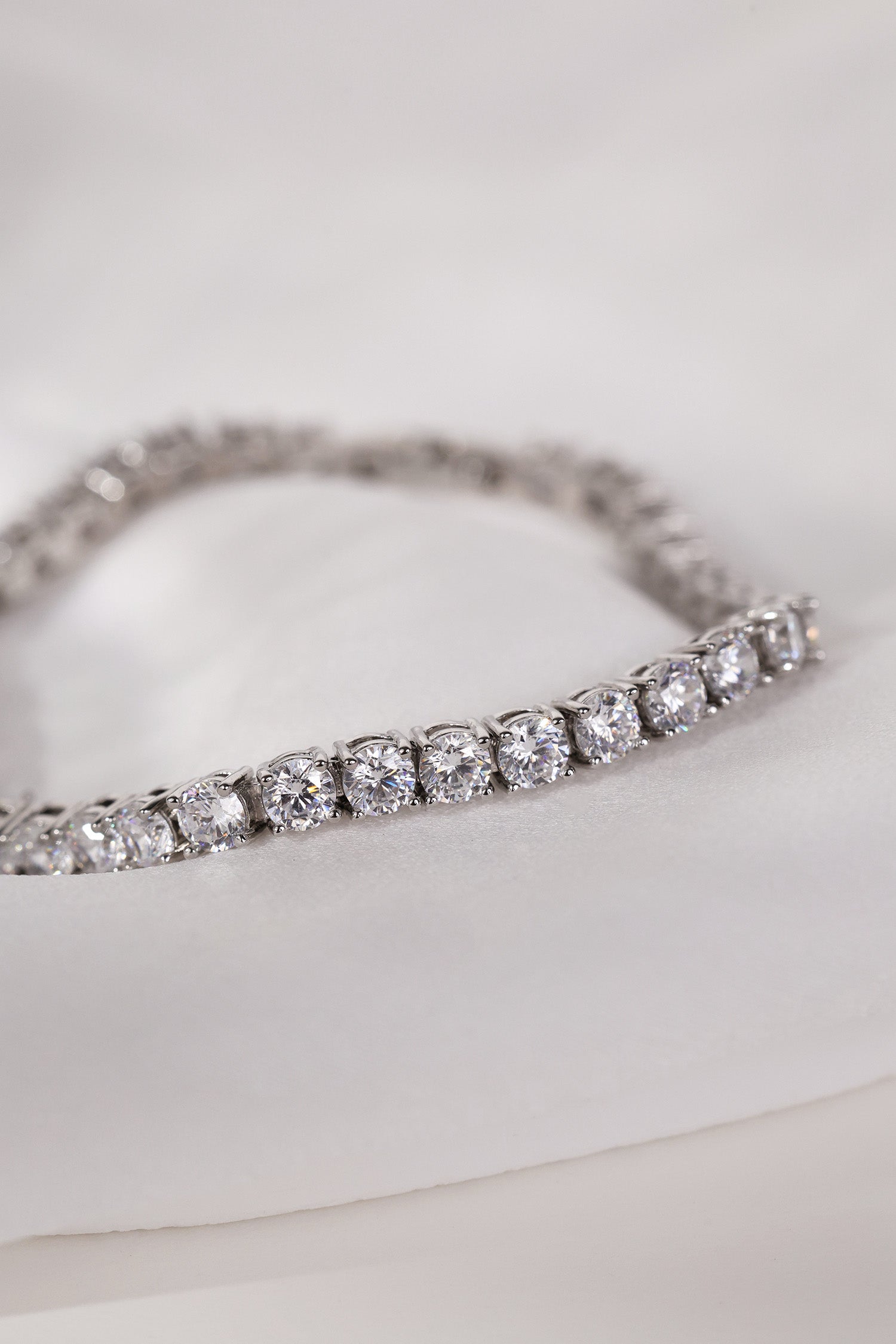 Lanette Diamond CZ Tennis Bracelet Silver