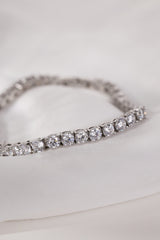 Lanette Diamond CZ Tennis Bracelet Silver