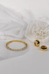 Lanette Diamond CZ Tennis Bracelet Gold