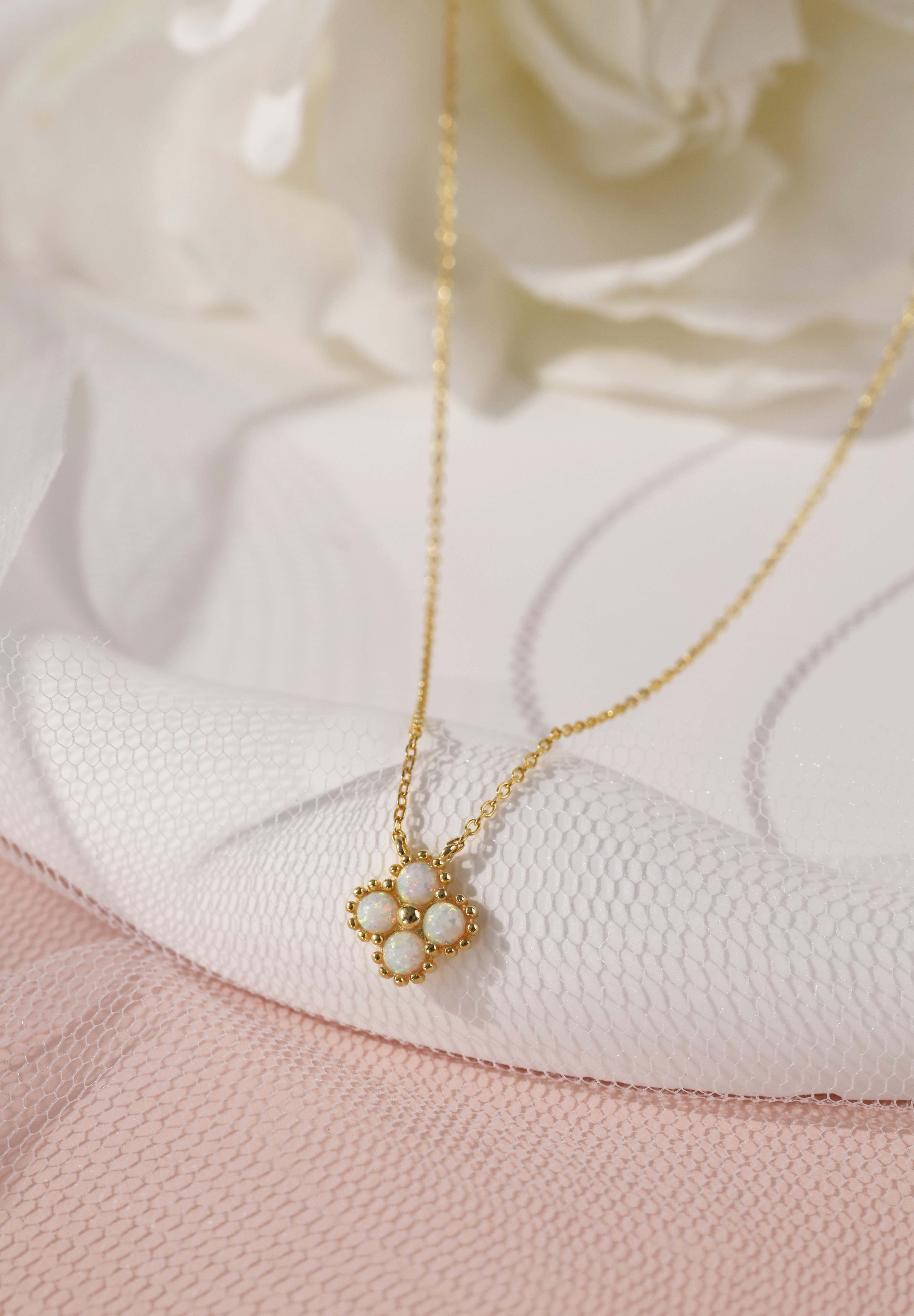 Faith Opal GOLD Necklace - Sterling Silver