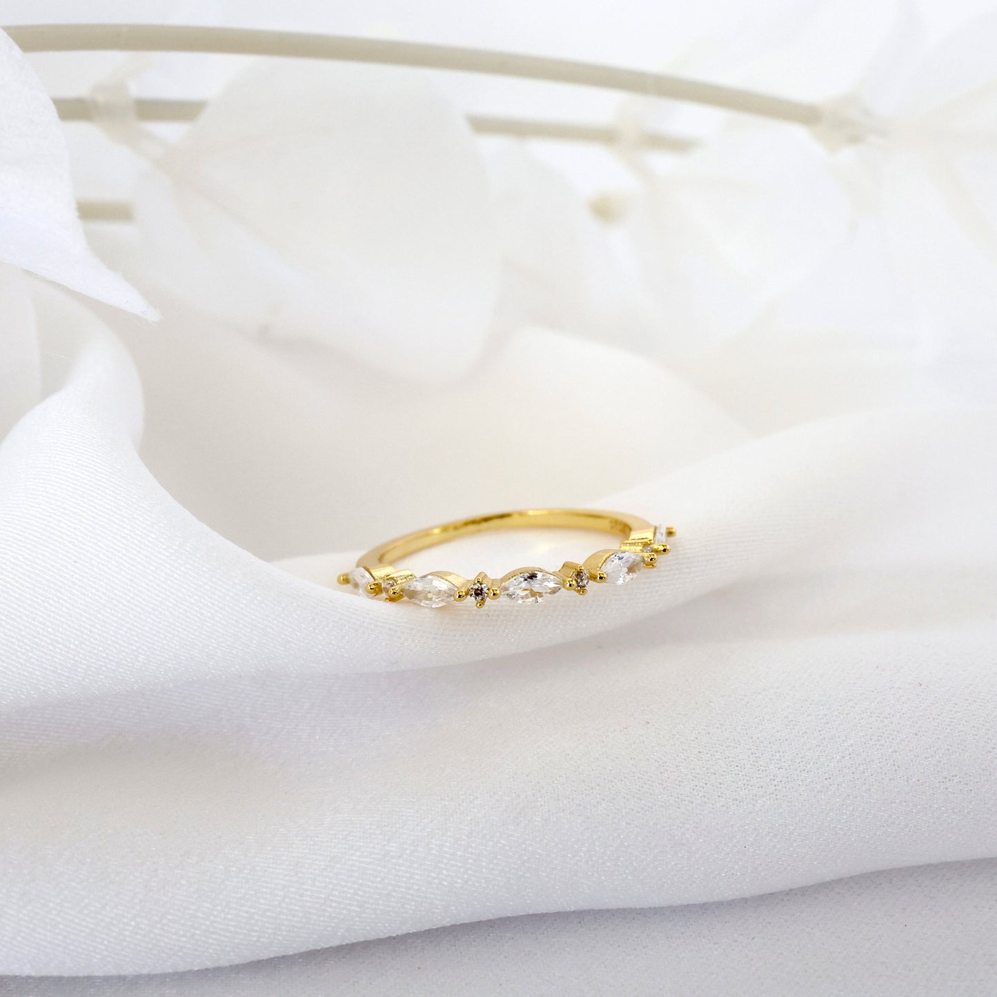 Dainty Diamond Stacking Gold Rings