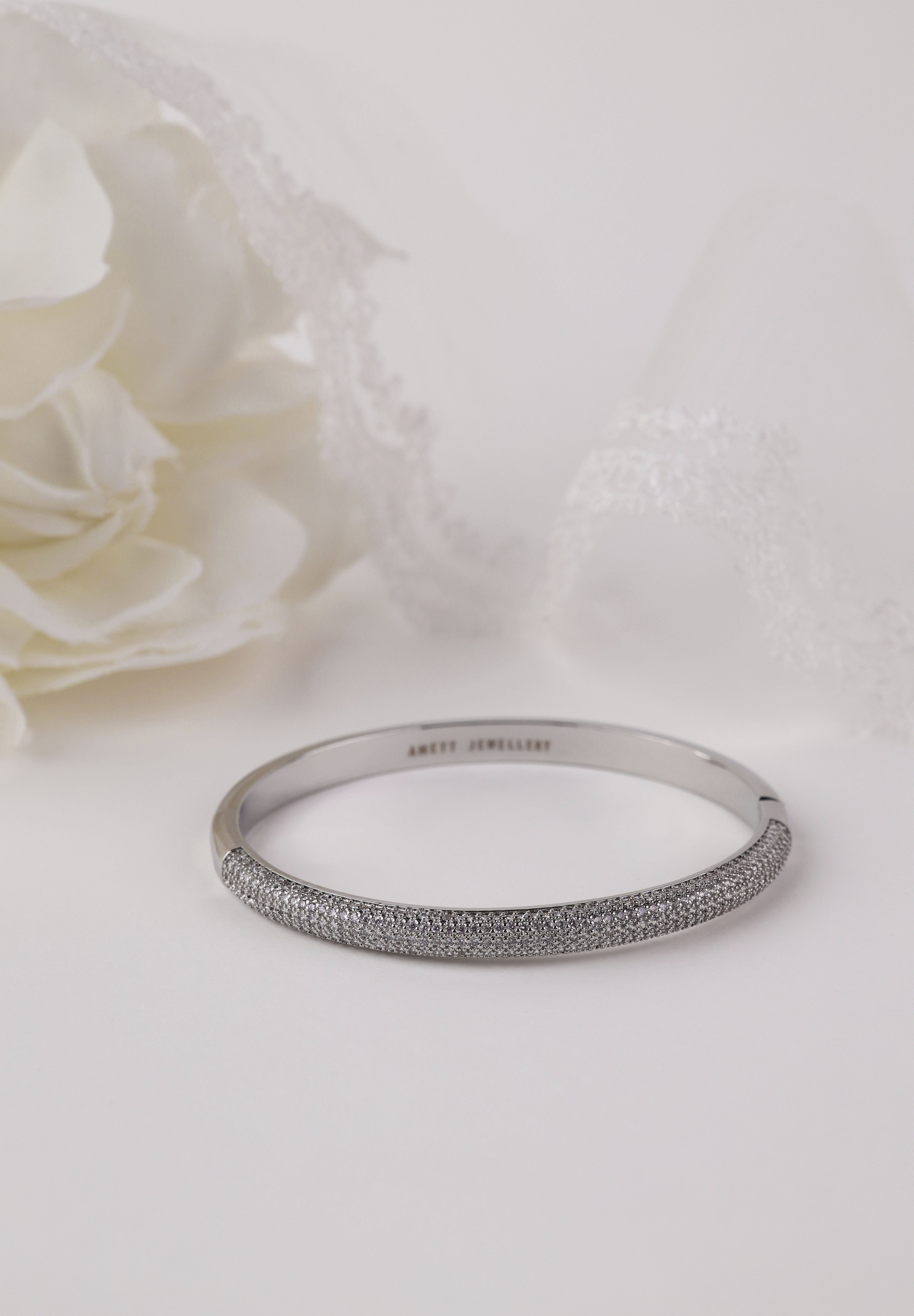 Liora & Starveil Oval Bangles Silver Starveil - Pave