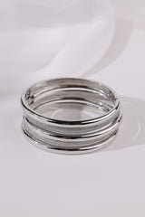 Liora & Starveil Oval Bangles Silver