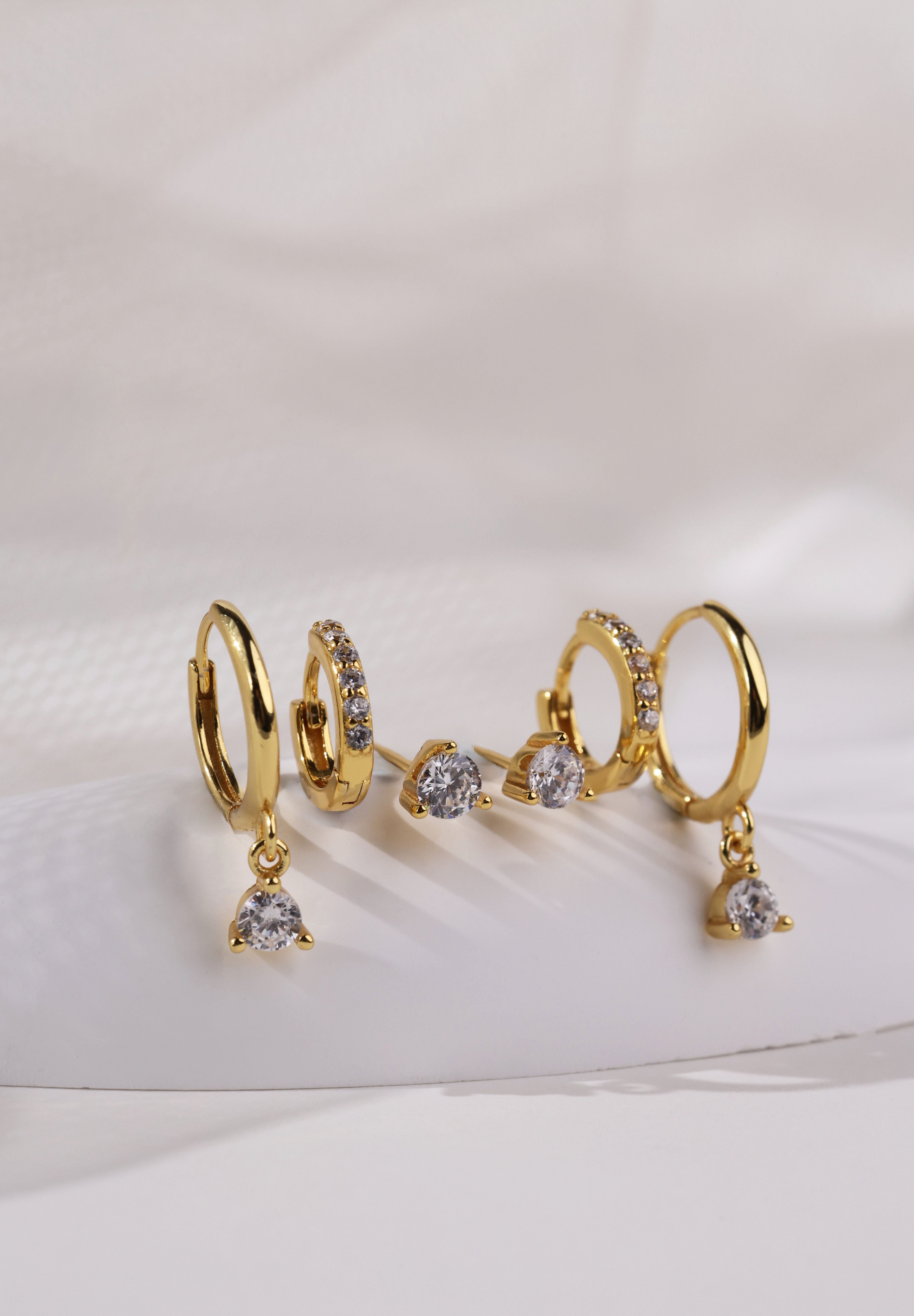 Julie Gold Earrings A + B + C (6 earrings)