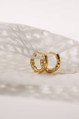 Thalira Gold Hammered Hoops