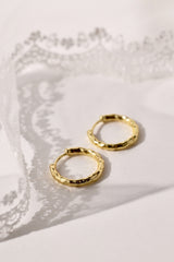 Thalira Gold Hammered Hoops