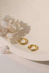 Thalira Gold Hammered Hoops