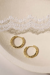 Thalira Gold Hammered Hoops