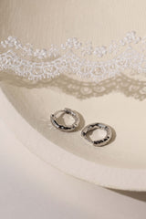 Thalira Silver Hammered Hoops