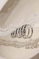 Thalira Silver Hammered Hoops
