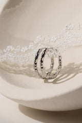 Thalira Silver Hammered Hoops