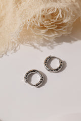Thalira Silver Hammered Hoops