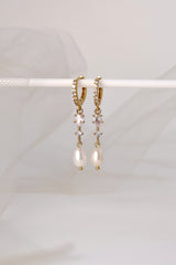 Rita Fresh Pearl Drop Earrings Clear White