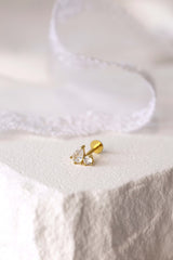 Tariq Screw Flat Back Helix Stud Earring Gold- 1 piece