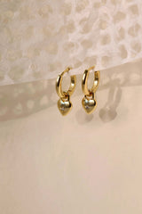 Amora Heart Charm Hoop Earrings A. Amora Dangle Gold