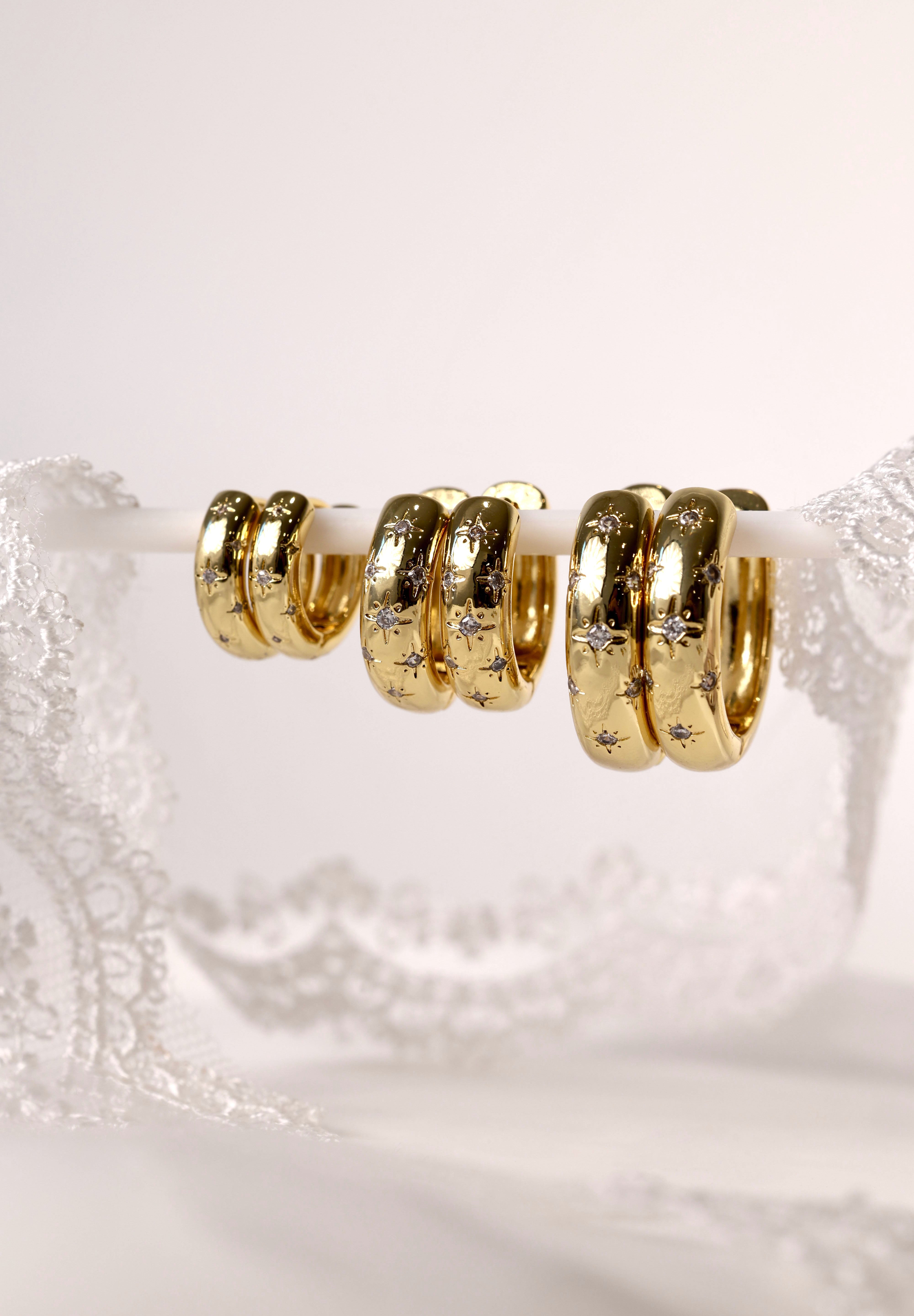 Astraea Star Hoop Earrings GOLD