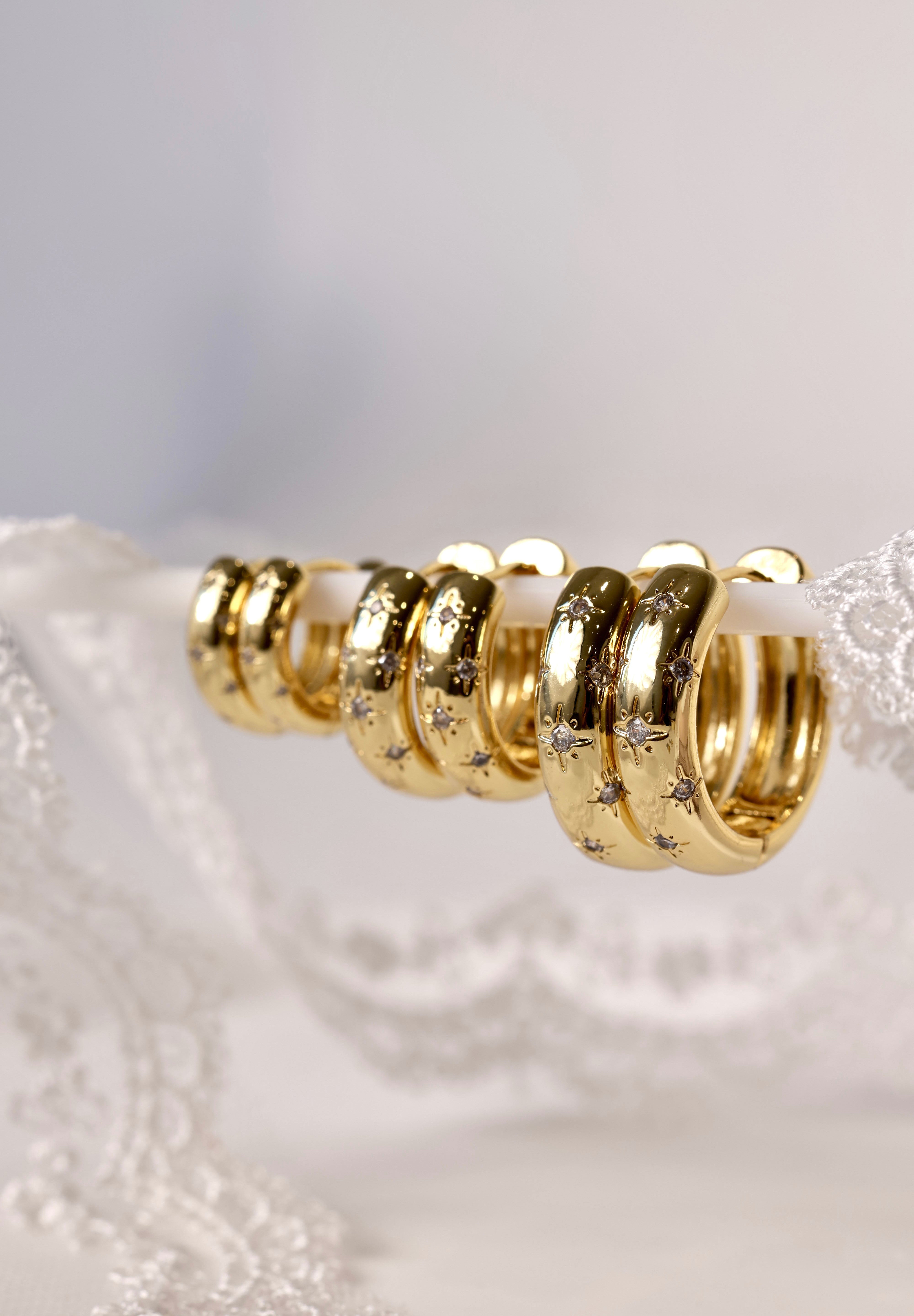 Astraea Star Hoop Earrings GOLD