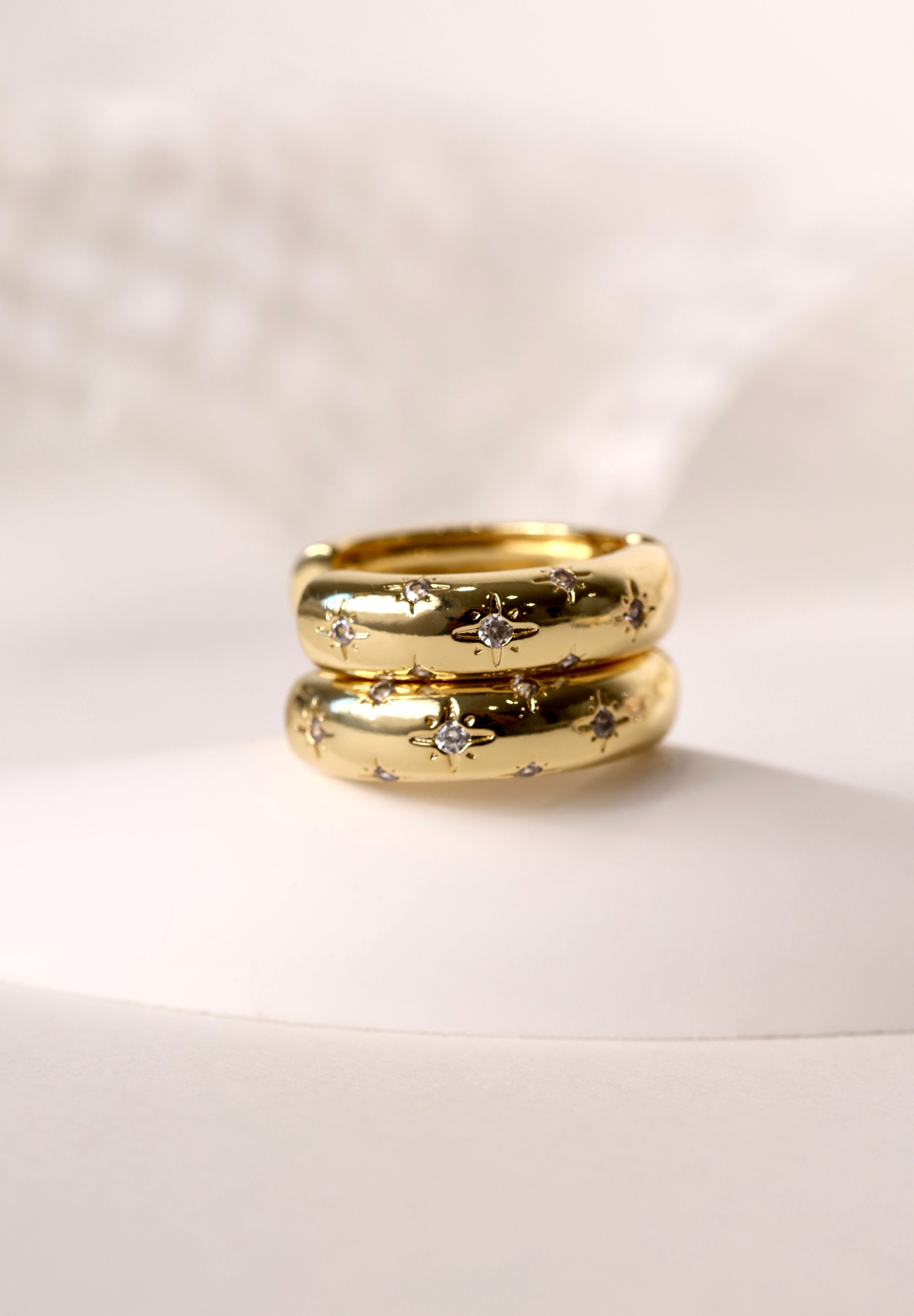 Astraea Star Hoop Earrings GOLD
