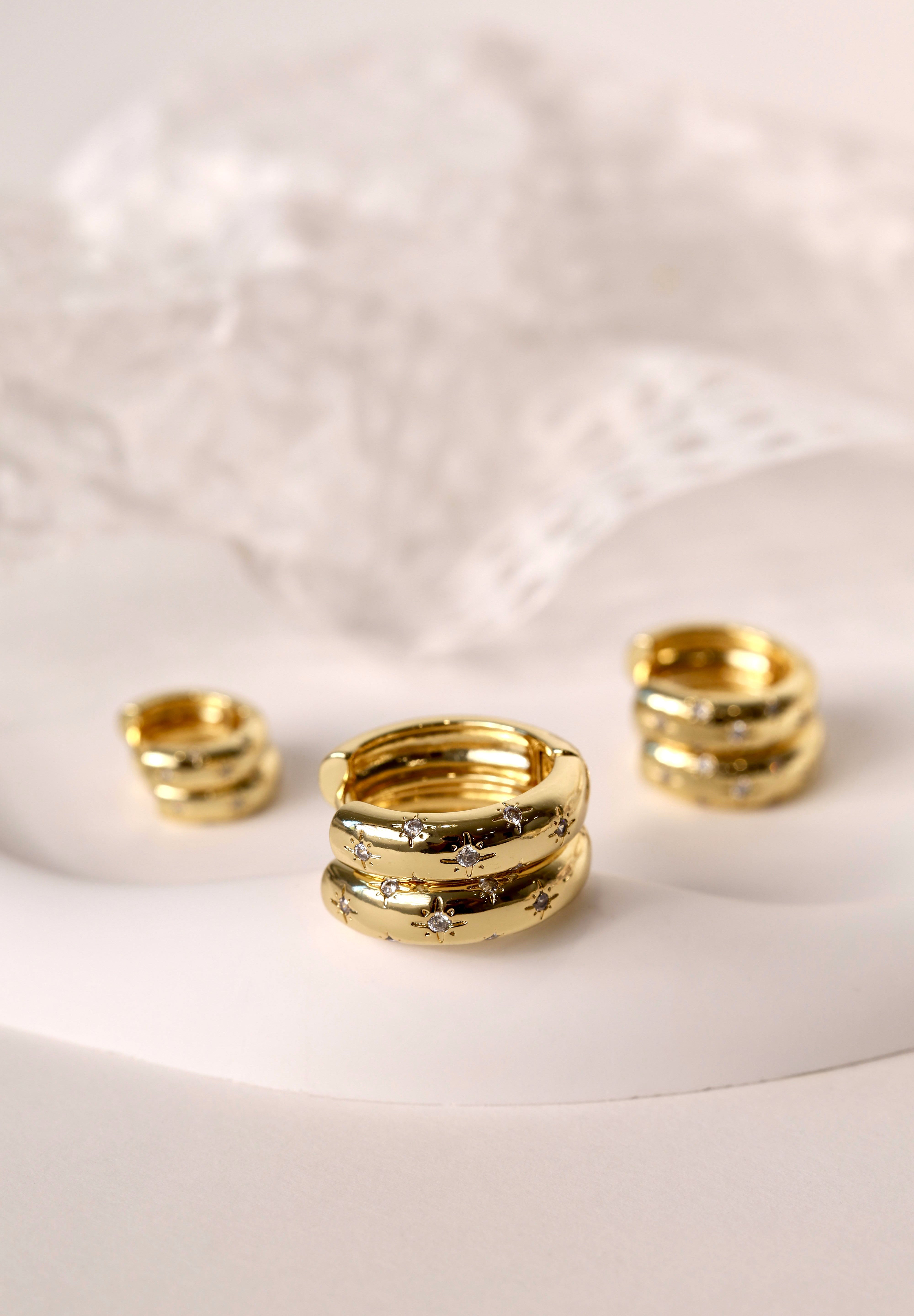 Astraea Star Hoop Earrings GOLD